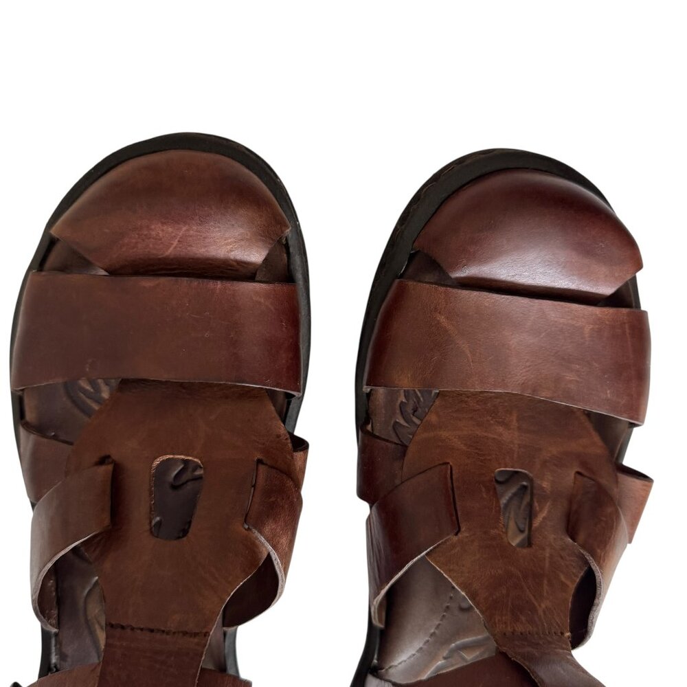Born Size 10 Leather Carys Fisherman Sandals Classic Timeless Adjustable Brown - Picture 11 of 13